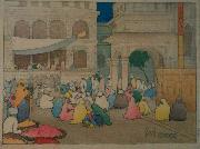 Amritsar [India], color woodblock print by Charles W. Bartlett, 1916, Honolulu Academy of Arts